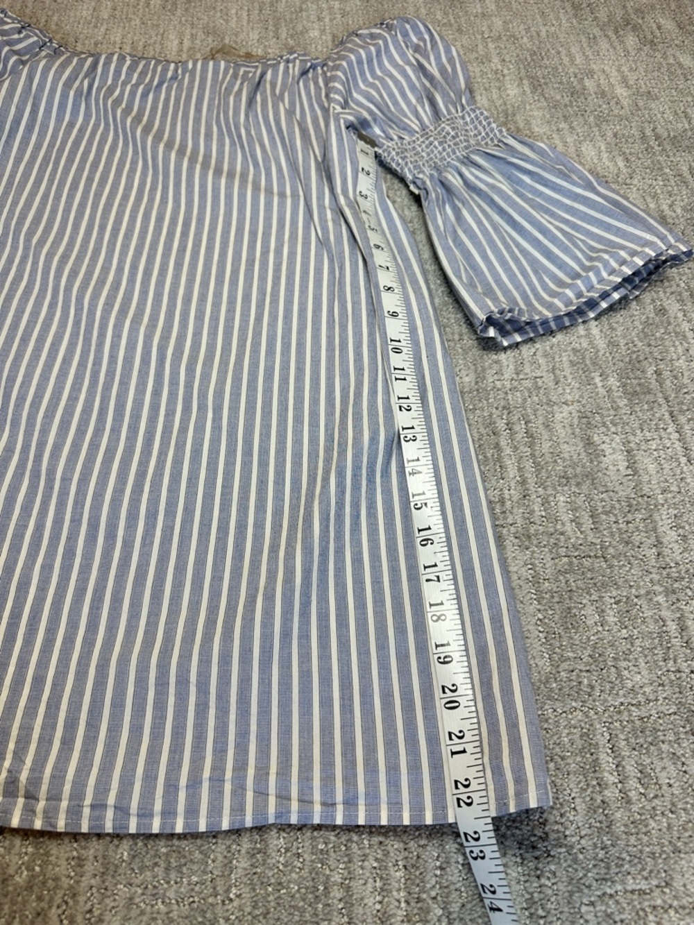 Rebel Sugar Light Blue and White Striped Short Sleeve Tee/Dress | Large - Picture 4 of 8